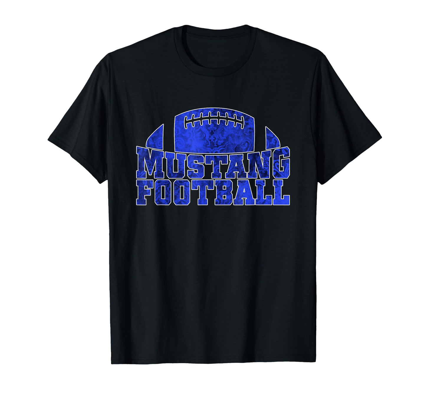 Friendswood Mustangs Football Pattern Royal T-Shirt