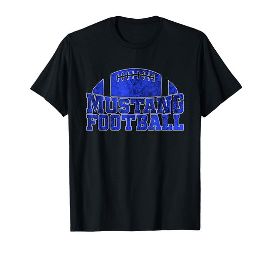 Friendswood Mustangs Football Pattern Royal T-Shirt