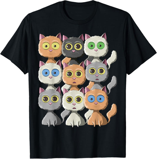 Cute & Creepy Kawaii Cats Shirt Funny Anime Cat Lovers T-Shirt