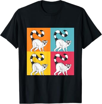 Lemur Pop Art - Zookeeper Animal Researcher Lemur Lover T-Shirt