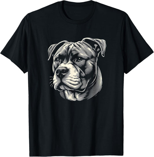 Pitbull Dog Face Art Design For Women And Men T-Shirt