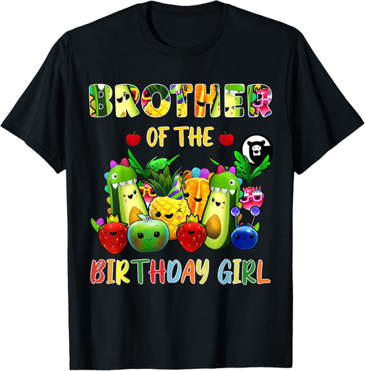 Brother Of The Birthday Girl Family Fruit Birthday Hey Bear T-Shirt