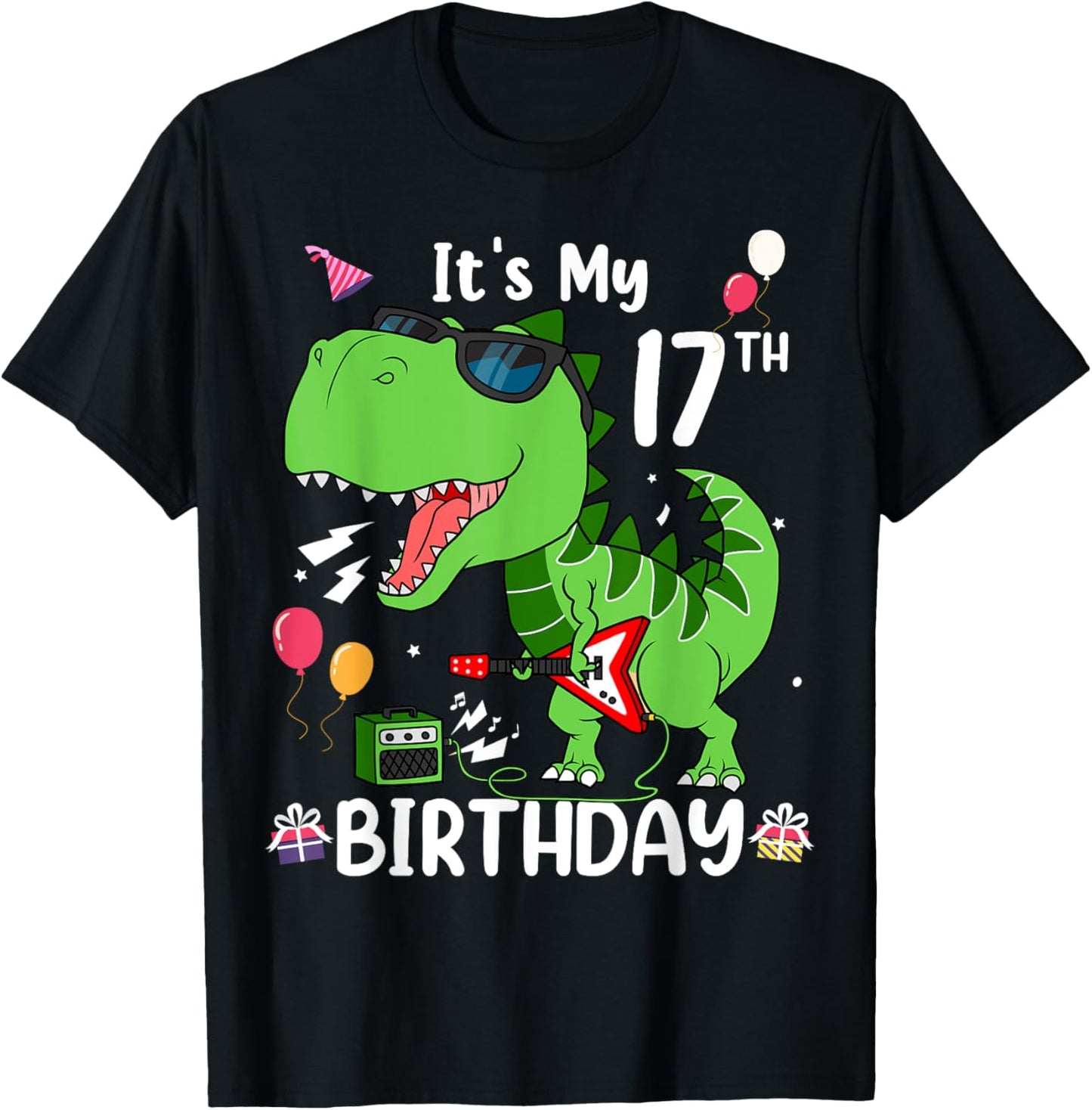 Kids It's My 17th Birthday T-Rex 17 Year old Birthday Shirts T-Shirt