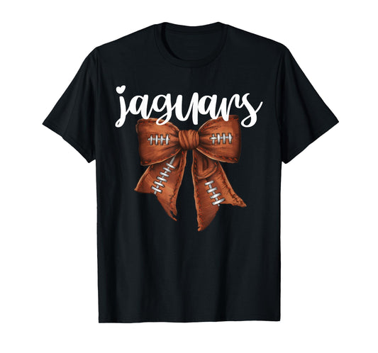 Jaguars Football Bow School Spirit Team Mascot Game Night T-Shirt