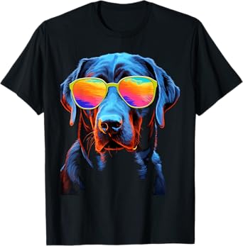 Labrador Retriever Dog with Sunglasses T-Shirt for Men Women Kids