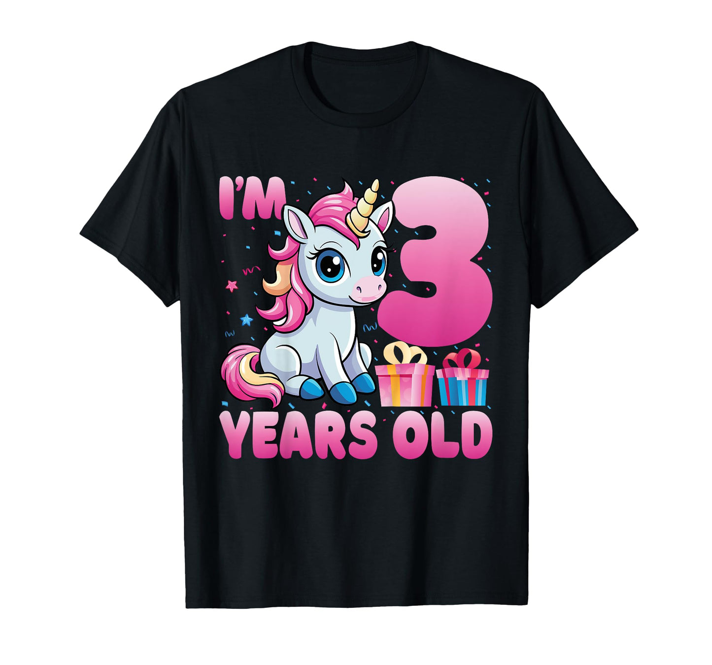 I'm 3 Years Old Unicorn 3rd Birthday Party Kids T-Shirt