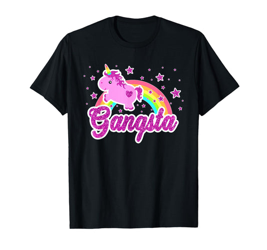 Funny Ironic Cool Unicorn Gangsta Music Tee Festival Shirt T-Shirt