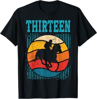 13th Birthday Horse Rider Fan 13 Years old Girls Boys T-Shirt