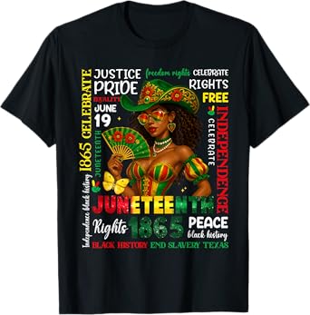 Juneteenth 1865 Black Pride Black Women Cowgirl Melanin Girl T-Shirt
