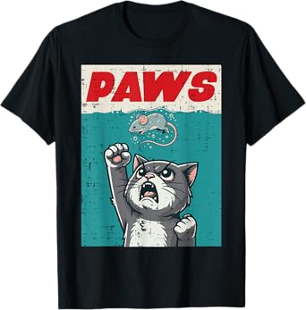Cat Mouse Paws Funny Kitten Parody Men Women Boys Girls Kids T-Shirt