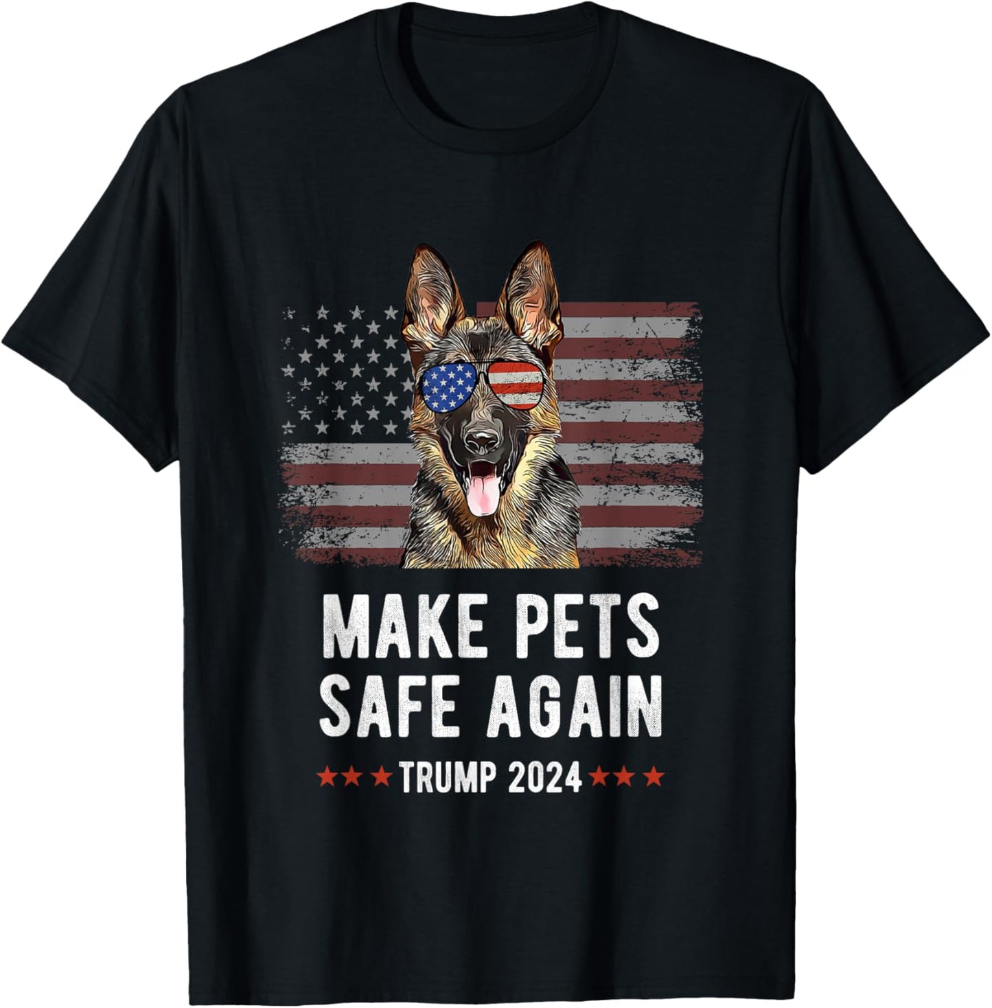 Make Pets Safe Again German Shepherd Dog Trump 2024 T-Shirt