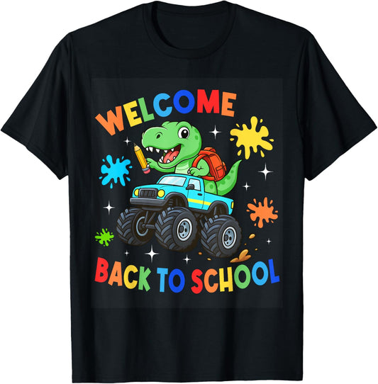 Dinosaur Monster Truck Back To School First Day Of School T-Shirt