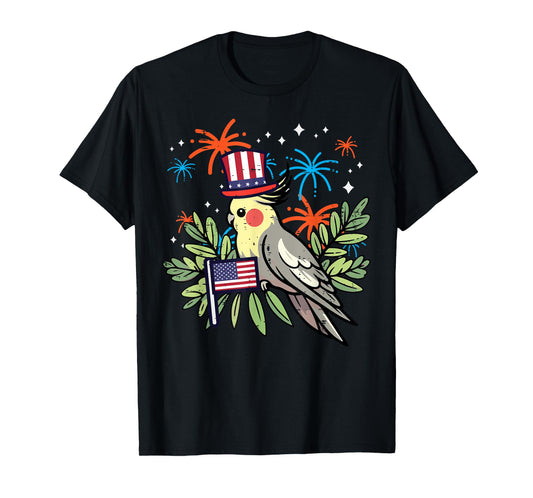 4th Of July Bird Cockatiel Independence Men Women Kids T-Shirt