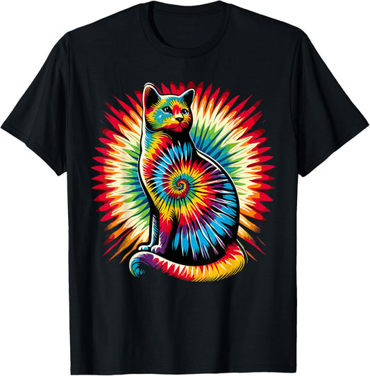 Cute Cat Tie Dye T-Shirt