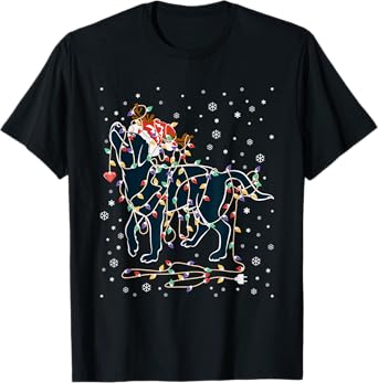 Black Lab Labrador Christmas Tree Light Pajama Dog Xmas T-Shirt