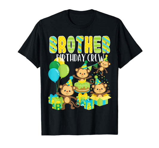 Birthday Party Monkey Brother Birthday Crew Family Matching T-Shirt
