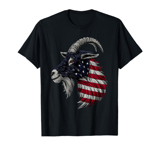 Goat Farm Patriotic Farmer 4th Of July USA American Flag T-Shirt for Women Men