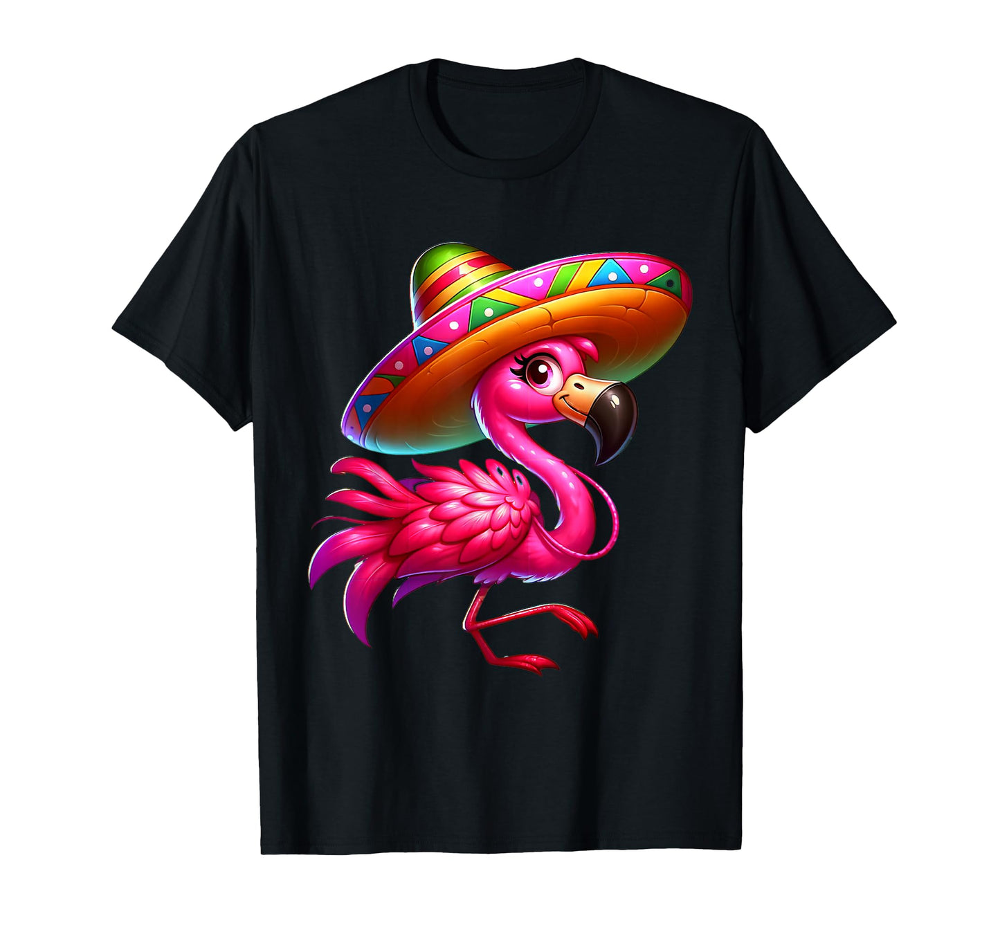 Cinco de Mayo Flamingo Wearing Mexican Sombrero Men Women T-Shirt