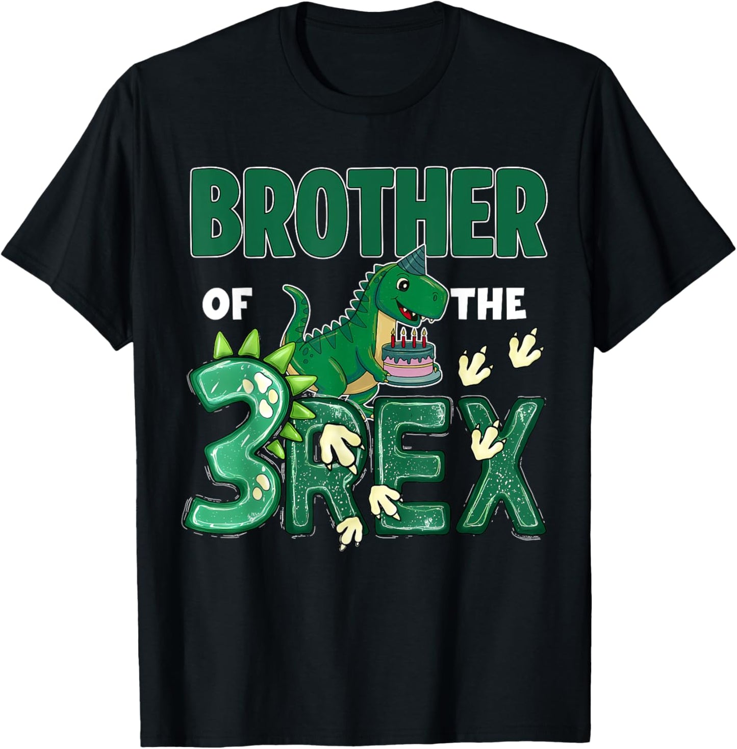 Brother Of The Three Rex Birthday Dinosaur 3 Rex Boy Kids T-Shirt