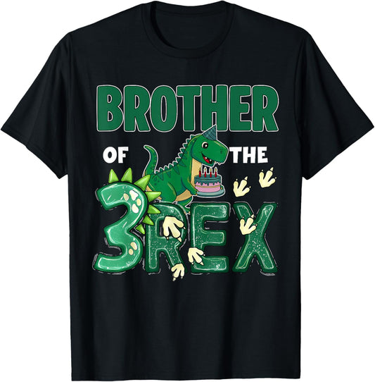Brother Of The Three Rex Birthday Dinosaur 3 Rex Boy Kids T-Shirt