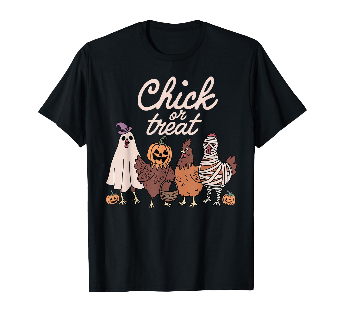 Chick Or Treat Spooky Season Halloween Chickens Ghost Mummy T-Shirt