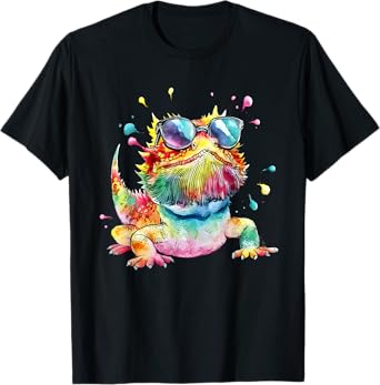 Bearded Dragon Men Woman Colorful Watercolor Bearded Dragon T-Shirt