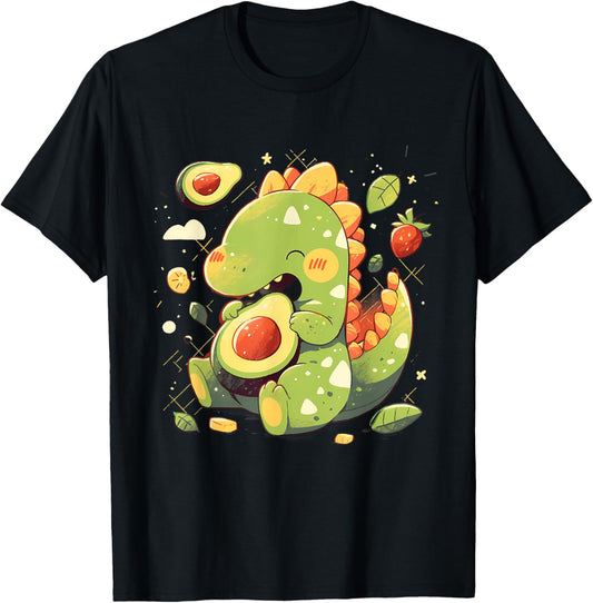 Avocado T-Rex Colourful Artwork Dinosaur Lover Dino Art T-Shirt