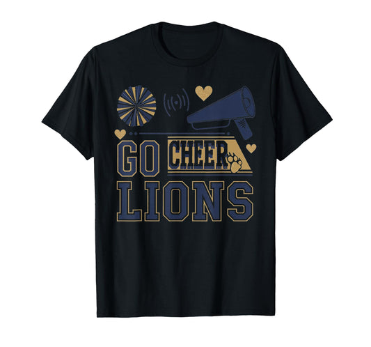 Go Cheer Lions Cheerleading Spirit Design T-Shirt