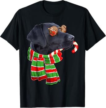 Black Lab Labrador Dog Owners Christmas Xmas Holiday Party T-Shirt