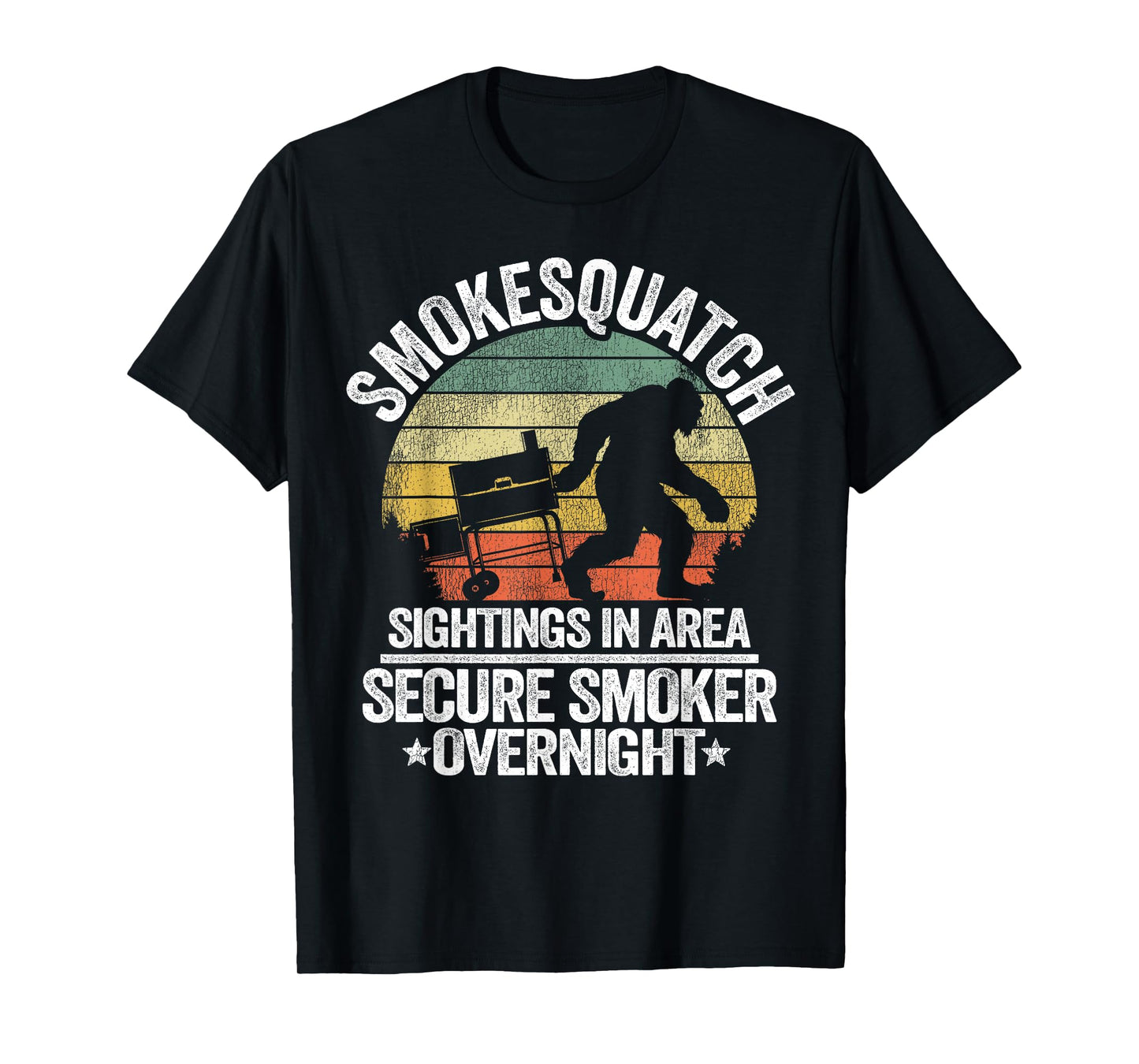 Smokesquatch Sasquatch Smoking Meat Grill Funny Bigfoot T-Shirt
