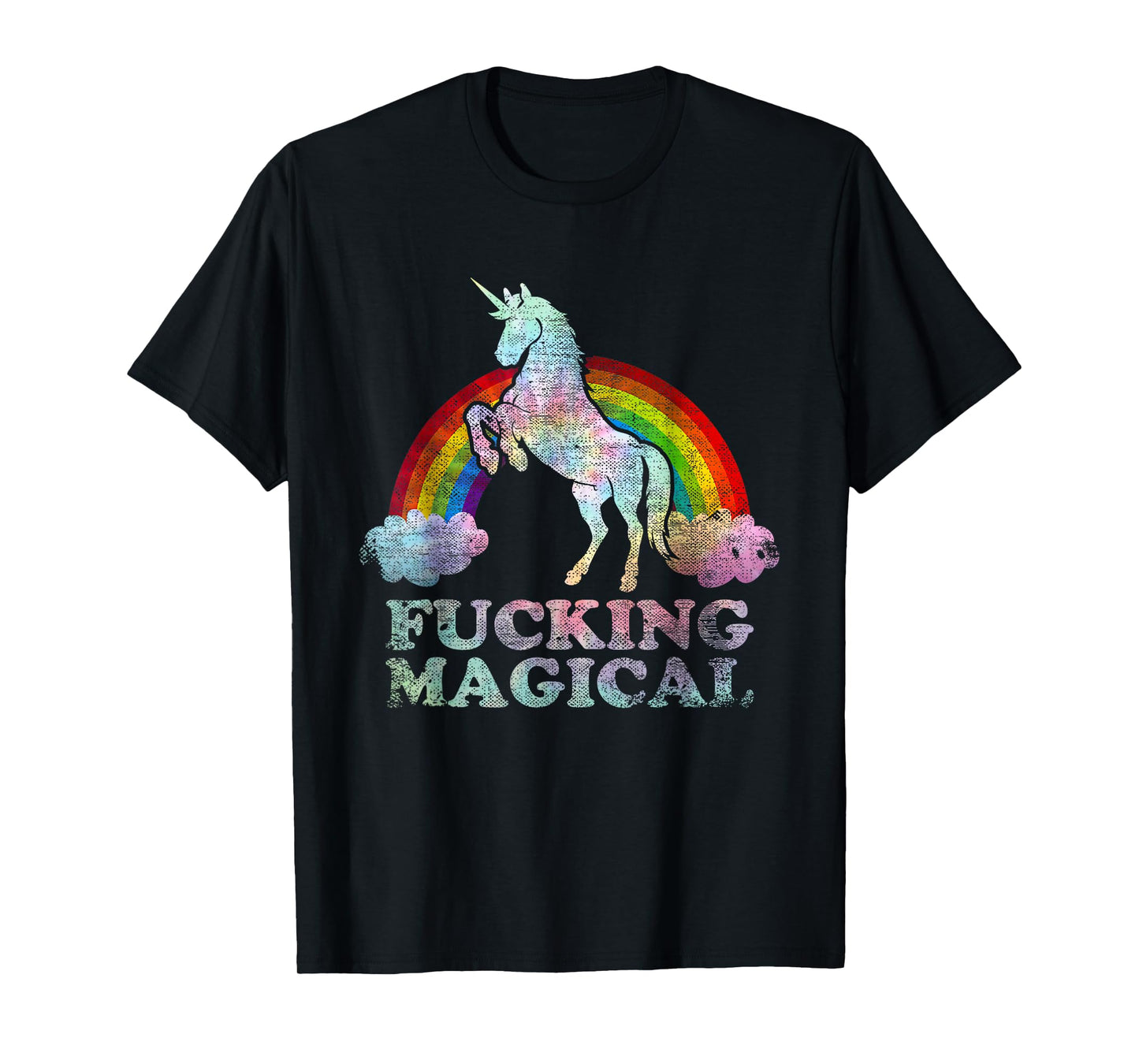 Funny Retro adult humour Fucking Magical Unicorn Tie Dye T-Shirt