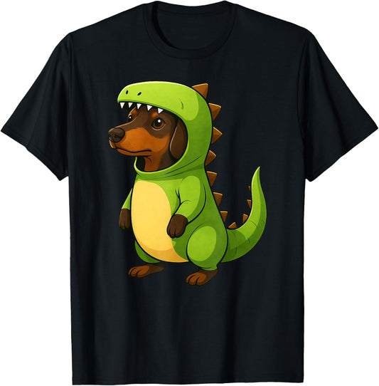 Dachshund Doxie Dinosaur Costume Trex Animal Lover Mom Dad T-Shirt