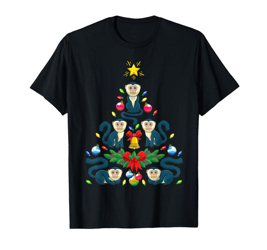 Capuchin Monkey Christmas Tree Monkey Animal T-Shirt