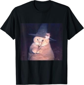 Funny Wizard Cat Fat Cat Meme Cheeseball Orange Cat Magic T-Shirt