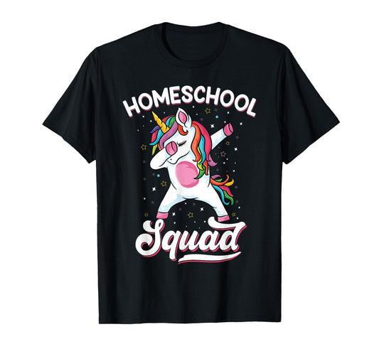 Magical cute Dabbing unicorn First Day Of School Homeschool T-Shirt