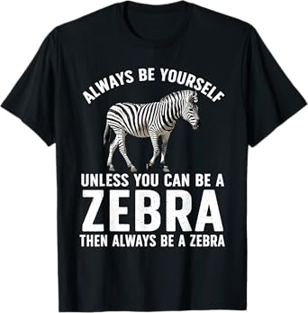 Funny Zebra Art For Men Women Kids Zoo Animal Safari Zebra T-Shirt