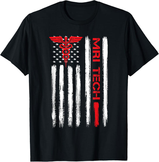 MRI Technologist American Flag Xray Radiologic Rad Tech T-Shirt