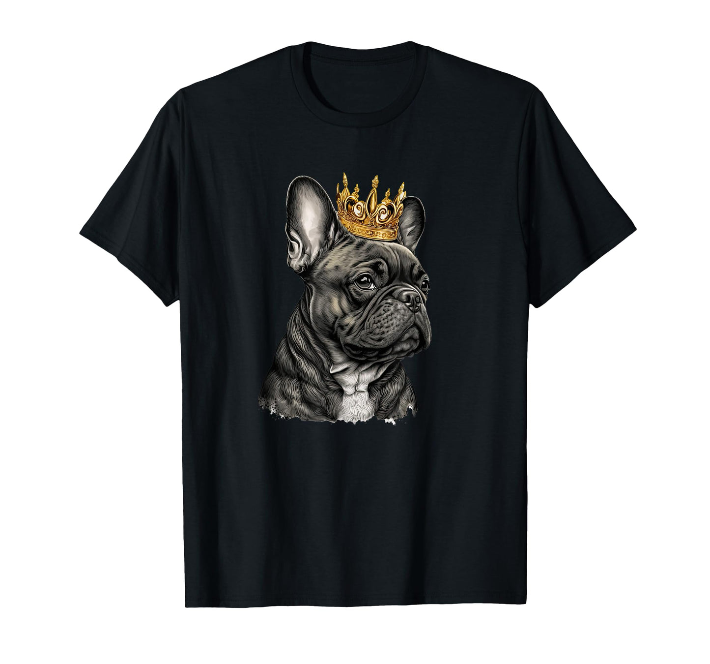Funny French Bulldog Frenchie with a Golden Crown T-Shirt