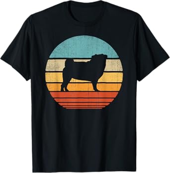 Pug Retro Vintage 60s 70s Sunset Dog Lovers Men Women T-Shirt