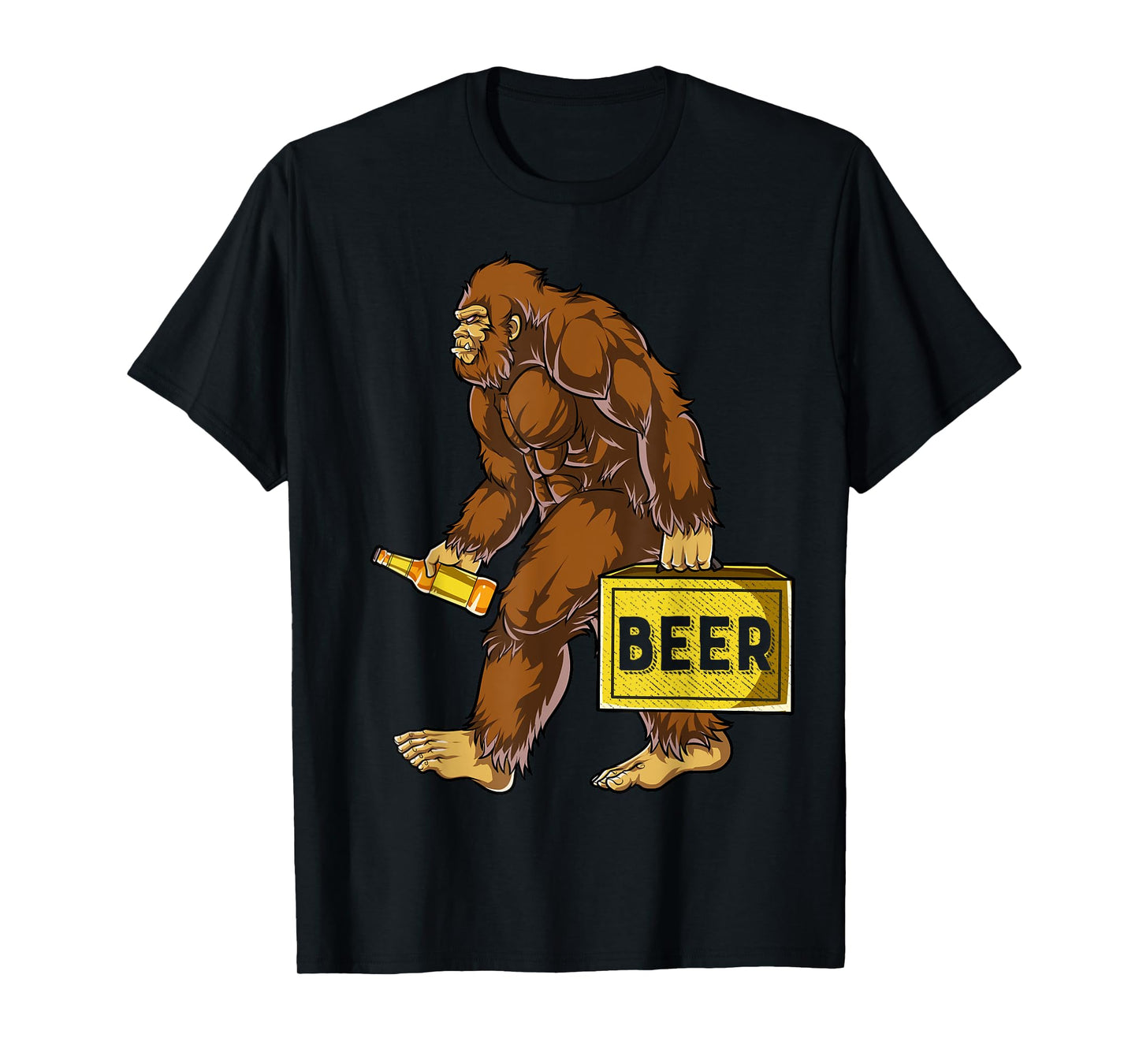 Bigfoot with Beer Funny Sasquatch Men Women Drinking Party T-Shirt