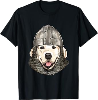 Medieval Golden Retriever Knight Warrior Dog Lover T-Shirt for Men Women Girls Kids