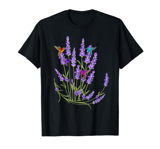 Hummingbird Playing With Flowers Funny Humming Bird Lovers T-Shirt