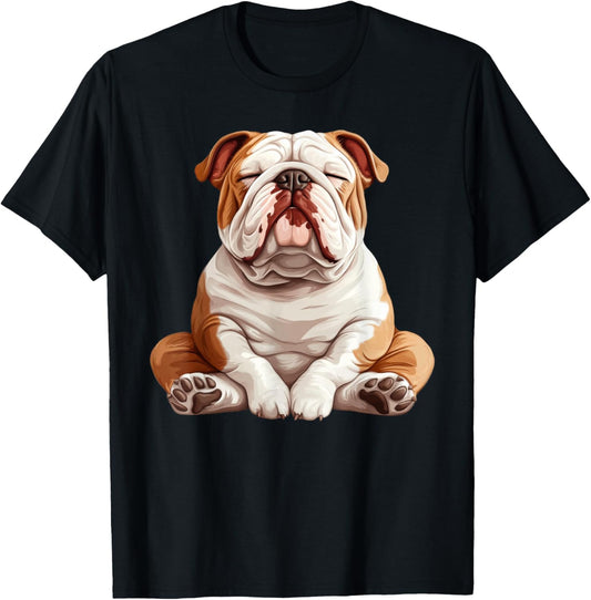 English Bulldog Dog Meditation Yoga T-Shirt