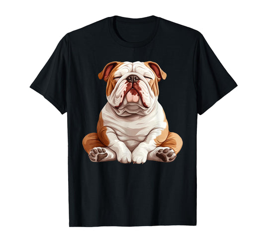English Bulldog Dog Meditation Yoga T-Shirt