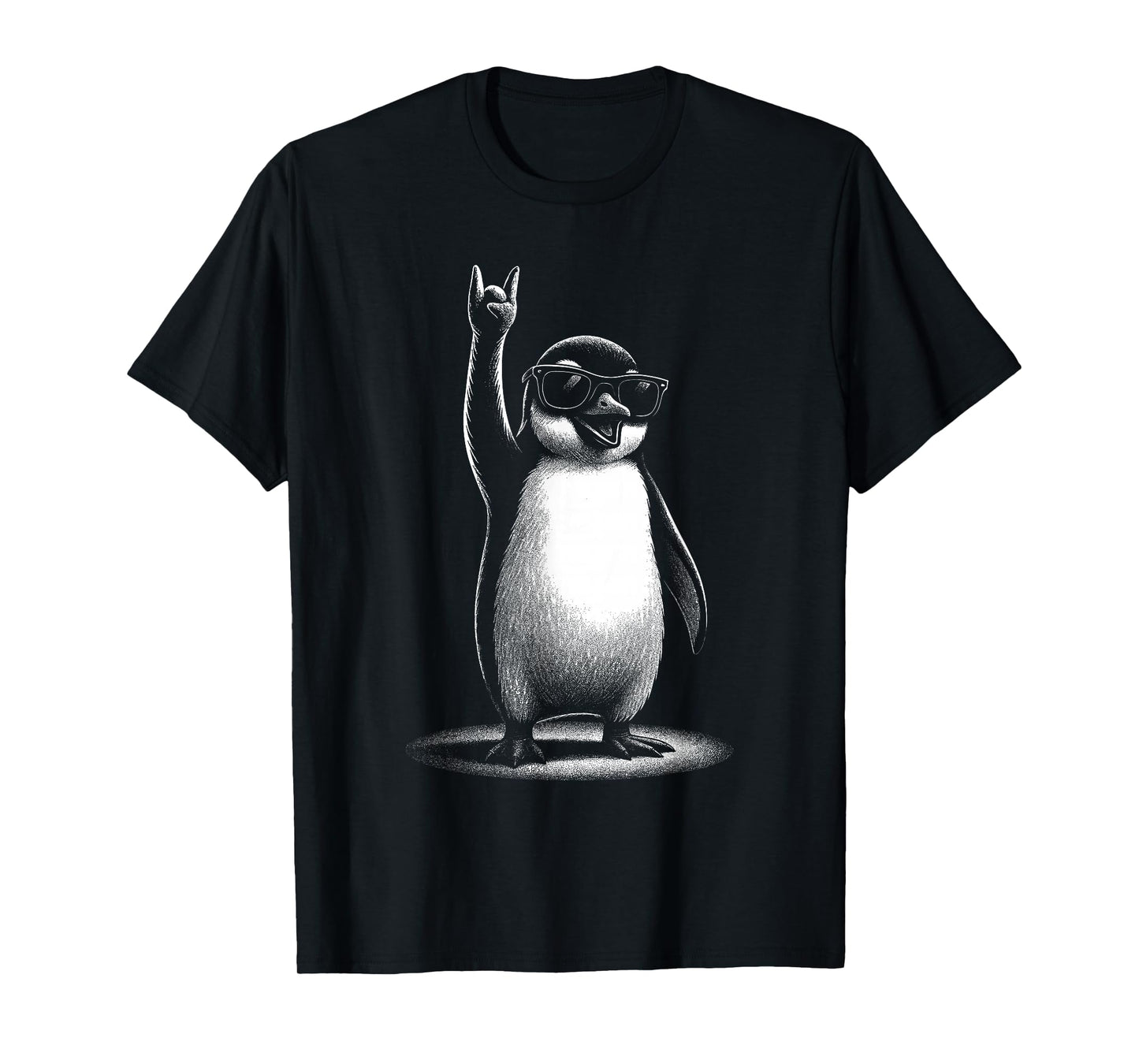 Retro Penguin Rock and Roll Men Kids Women Funny Penguin T-Shirt