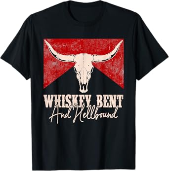 Whiskey Bent And Hellbound Graphic Western Cactus Deserts T-Shirt