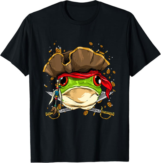 Pirate Frog Jolly Roger Halloween Costume Christmas T-Shirt
