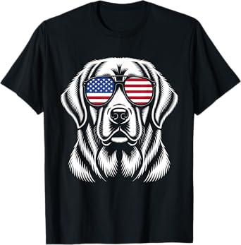 Patriotic Golden Retriever America 4th of July Men Women T-Shirt