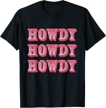 Howdy Cowgirl Retro Vintage Country Western Yeehaw Cowgirl T-Shirt
