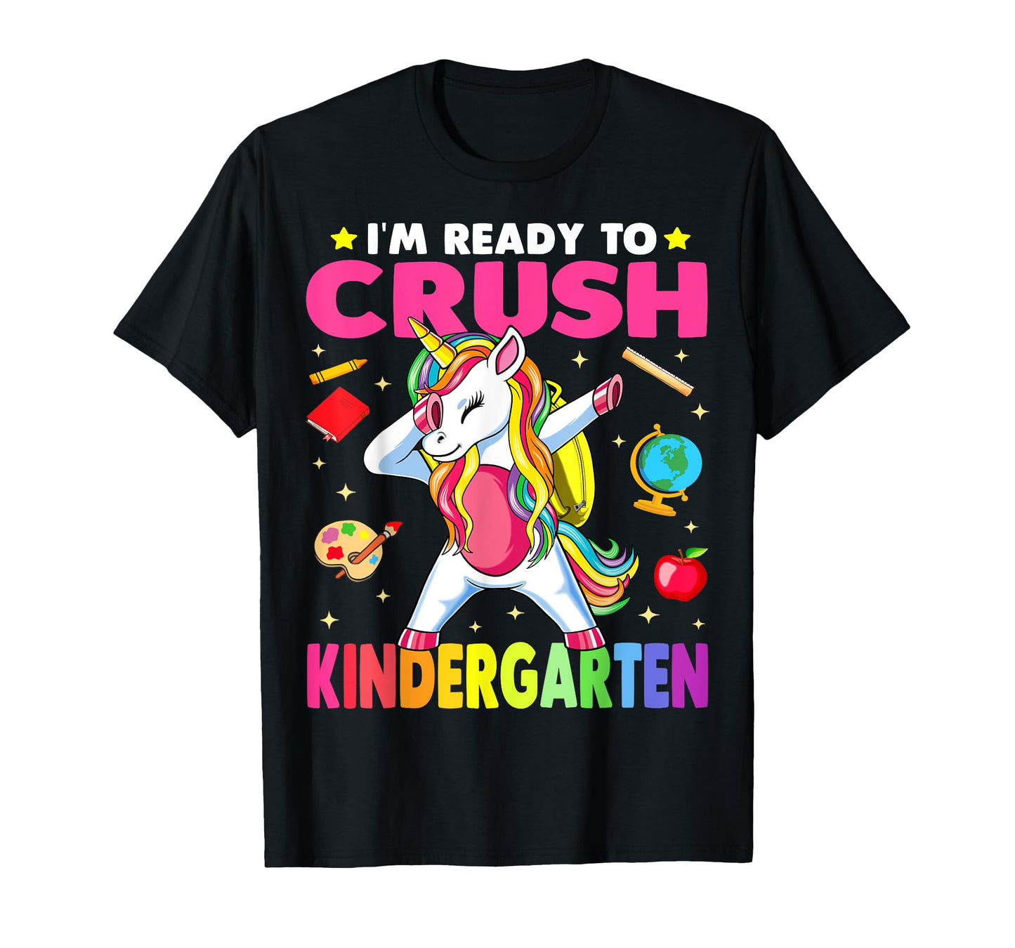 Crush Kindergarten Dabbing Unicorn Back to School Girls Gift T-Shirt